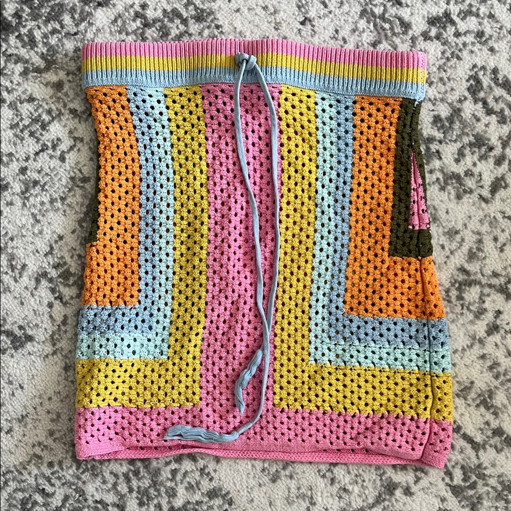 Mango Multicolor Crochet Skirt